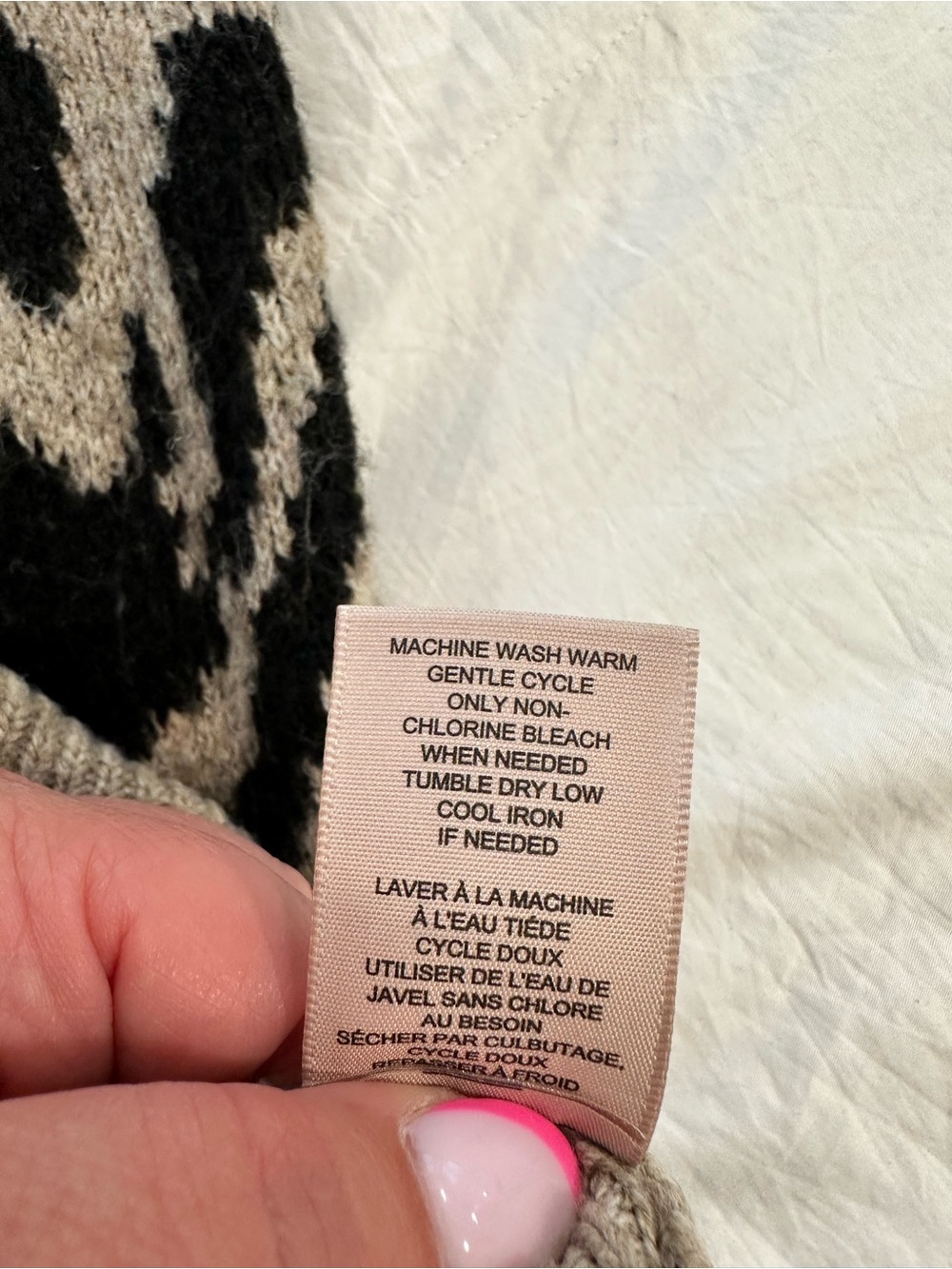 Philosophy Taupe and Black Zebra-Pattern Crewneck Sweater - Picture 6 of 6